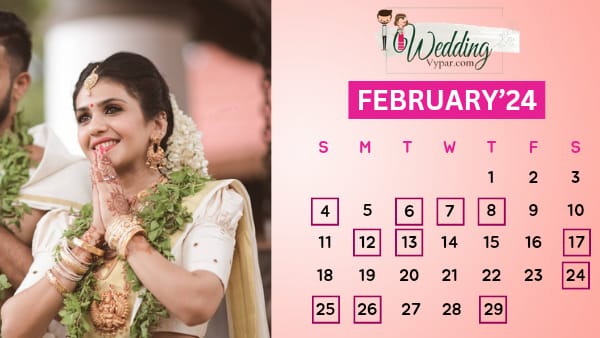 kerala wedding dates 2024 2