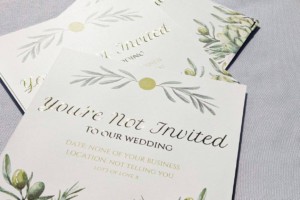 113068 wedding invitation reading youre not invited