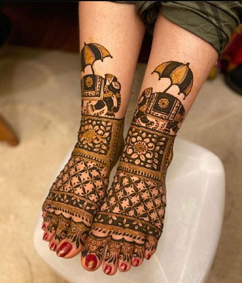 Leg Mehendi Designs