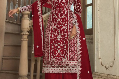 red salwar kameez