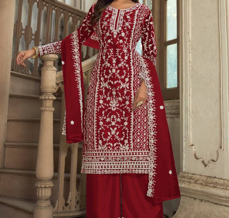 red salwar kameez